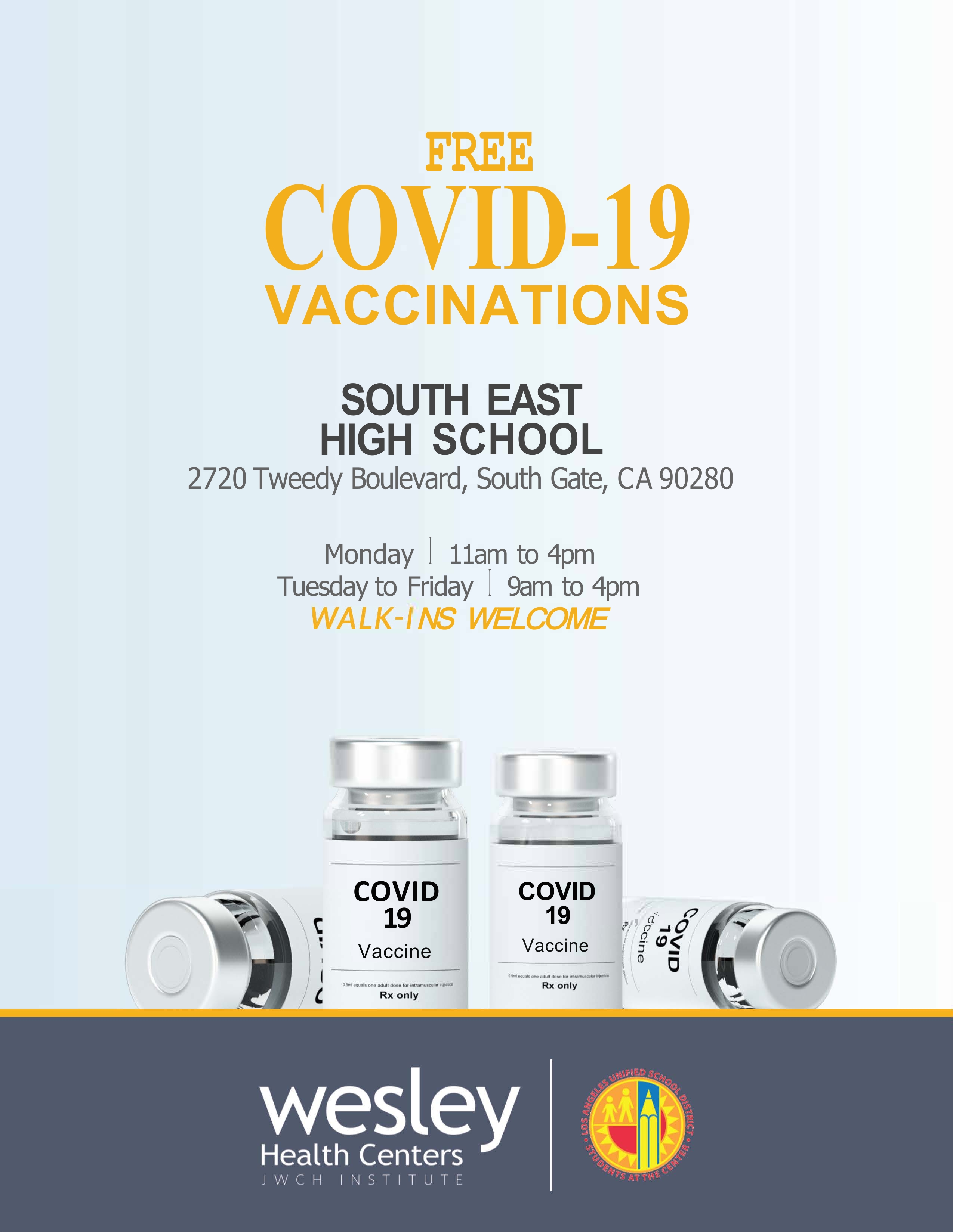 Free Covid 19 Vaccinations Poster
