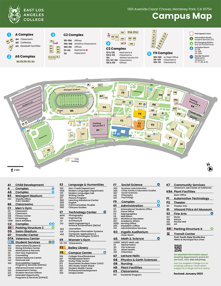 ELAC Campus Map