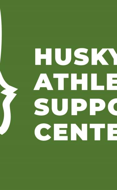 Husky Athlete support Center name with Husky image