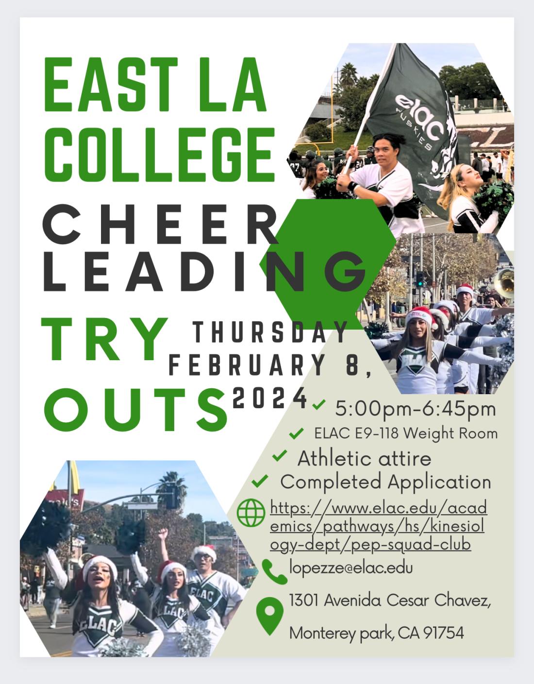 ELAC Cheer Tryout Flyer