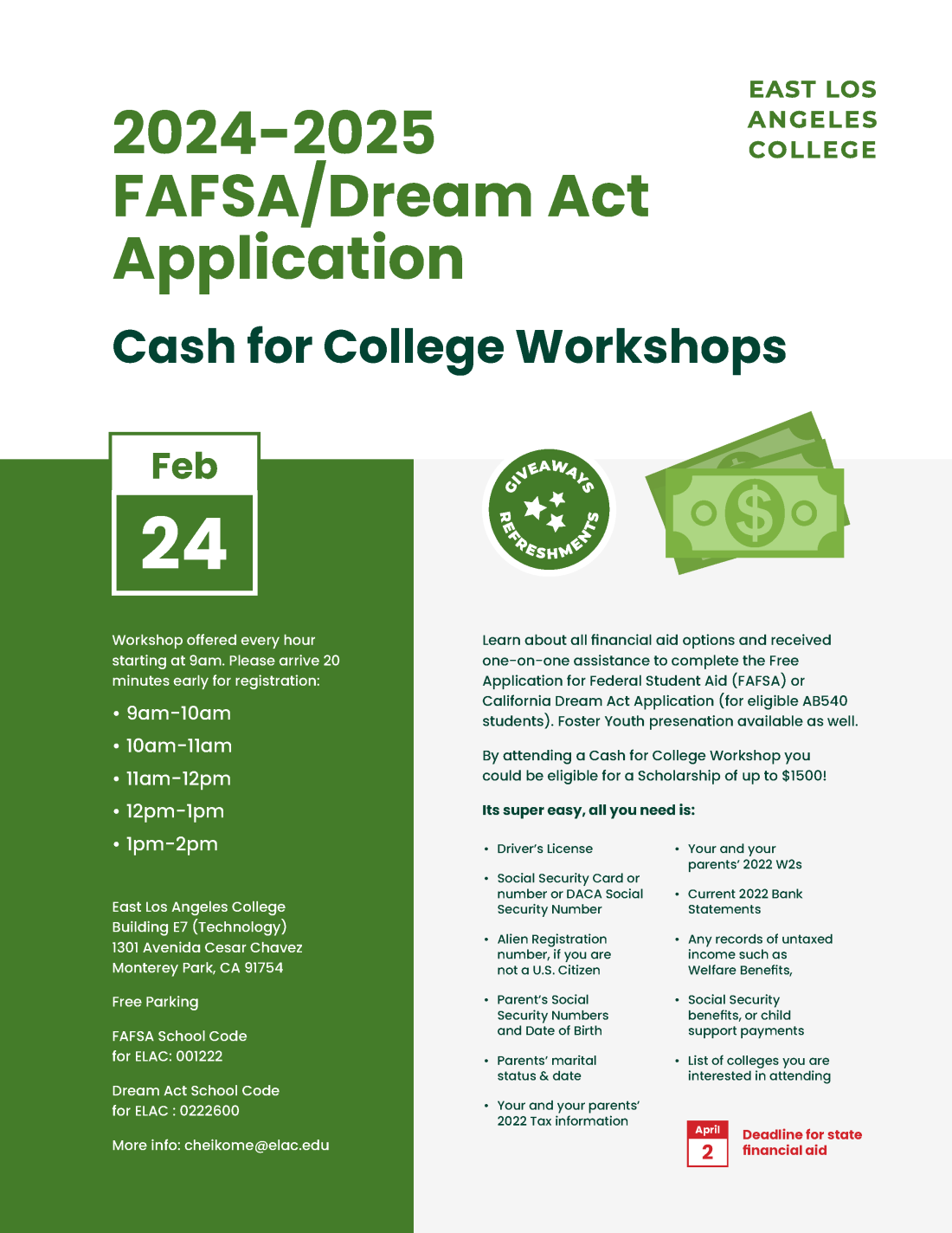ELAC Cash for College Workshop February 2024