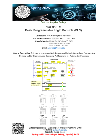 ENG TEK 151 Basic Programmable Logic Controls (PLC)